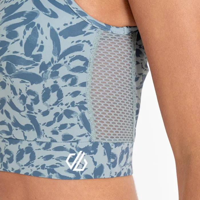 Dare 2b Gym Tops Move High Neck Sports Bra Lilypad Green Animal Print 8211 Women