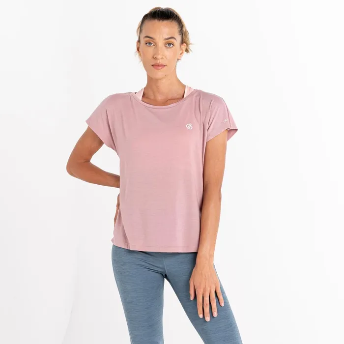 Dare 2b Gym Tops Persisting Lightweight Gym Tee Dusky Rose Marl 8211 Women