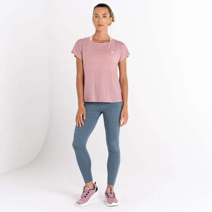 Dare 2b Gym Tops Persisting Lightweight Gym Tee Dusky Rose Marl 8211 Women