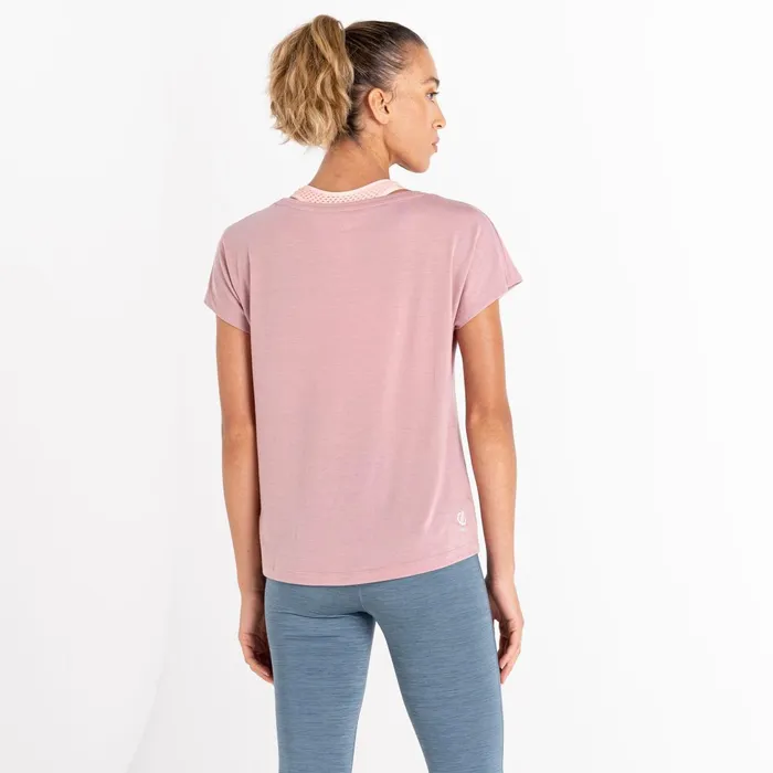 Dare 2b Gym Tops Persisting Lightweight Gym Tee Dusky Rose Marl 8211 Women