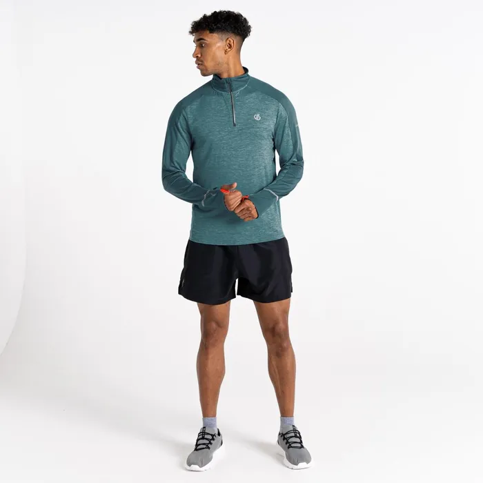 Dare 2b Gym Tops Power Up Ii Lightweight Jersey Mediterranean Green Marl 8211 Men