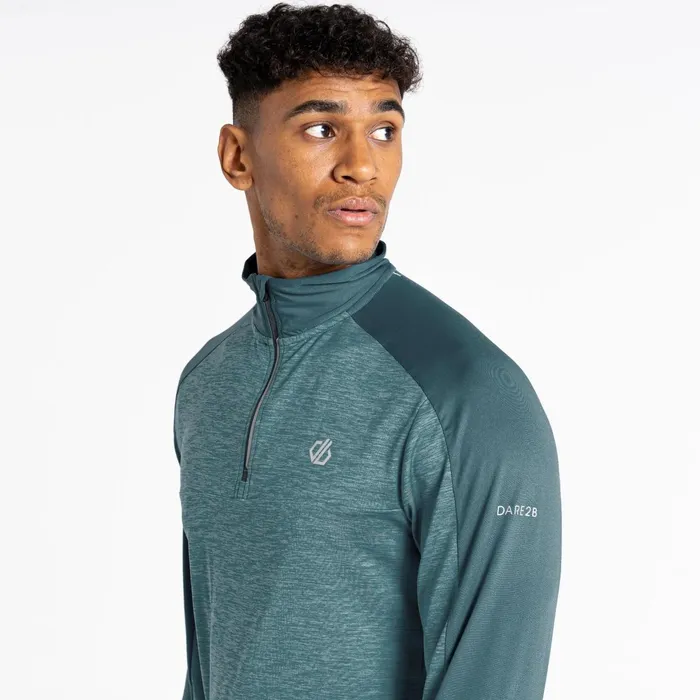 Dare 2b Gym Tops Power Up Ii Lightweight Jersey Mediterranean Green Marl 8211 Men