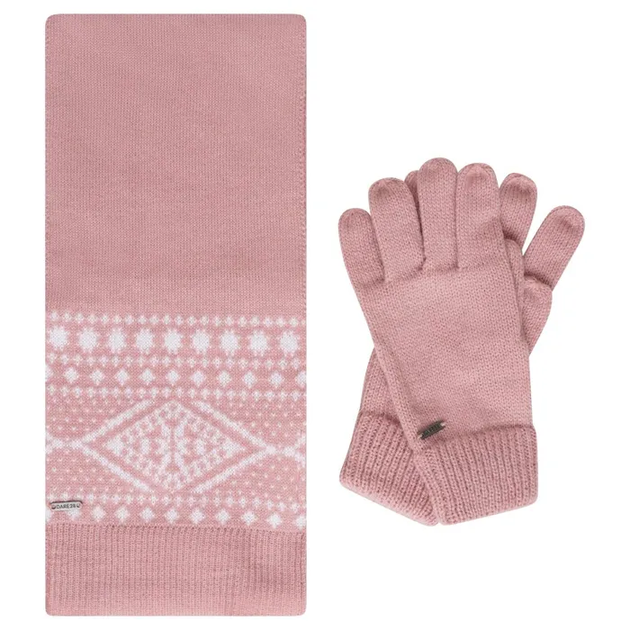 Dare 2b Hats Kid039s Winter Warmer Scarf And Gloves Powder Pink White 8211 Kids