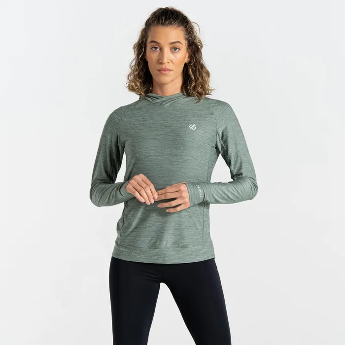 Dare 2b Hoodies and Sweatshirts Sprint City Lightweight Hoodie Lilypad Green Marl 8211 Women