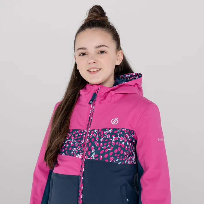 Dare 2b Insulated Jackets Humour Recycled Waterproof Ski Jacket Rasberry Rose Snow Leopard Print 8211 Kids Dare 2b Insulated Jackets Humour Recycled Waterproof Ski Jacket Rasberry Rose Snow Leopard Print 8211 Kids