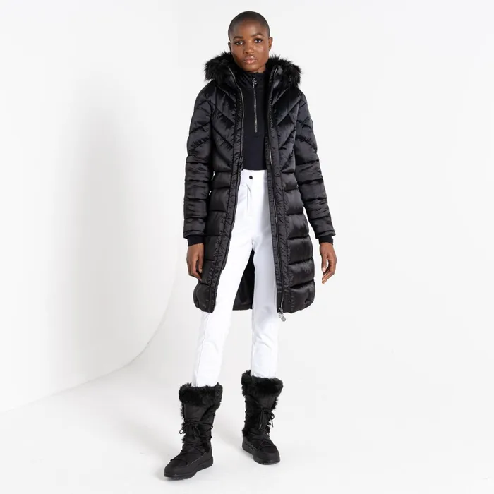 Dare 2b Insulated Jackets Julien Macdonald 8211 Suppression Longline Jacket Black Shine 8211 Women