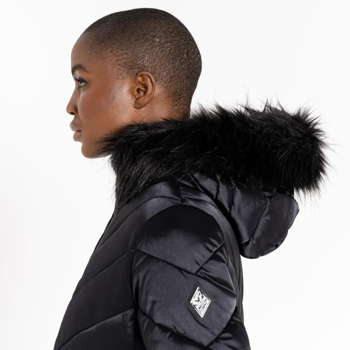 Dare 2b Insulated Jackets Julien Macdonald 8211 Suppression Longline Jacket Black Shine 8211 Women