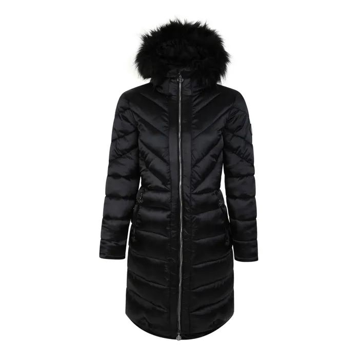 Dare 2b Insulated Jackets Julien Macdonald 8211 Suppression Longline Jacket Black Shine 8211 Women