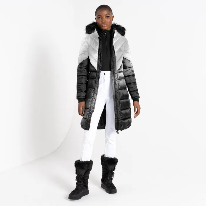 Dare 2b Insulated Jackets Julien Macdonald 8211 Suppression Longline Jacket Silver Shine 8211 Women