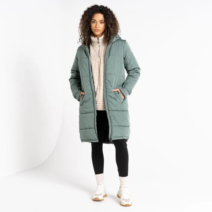 Dare 2b Insulated Jackets Reputable Ii Mid Length Padded Jacket Duck Green 8211 Women