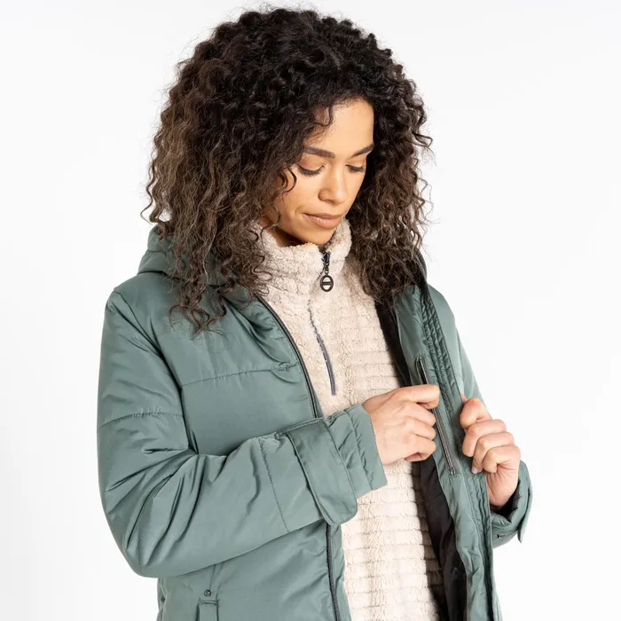 Dare 2b Insulated Jackets Reputable Ii Mid Length Padded Jacket Duck Green 8211 Women