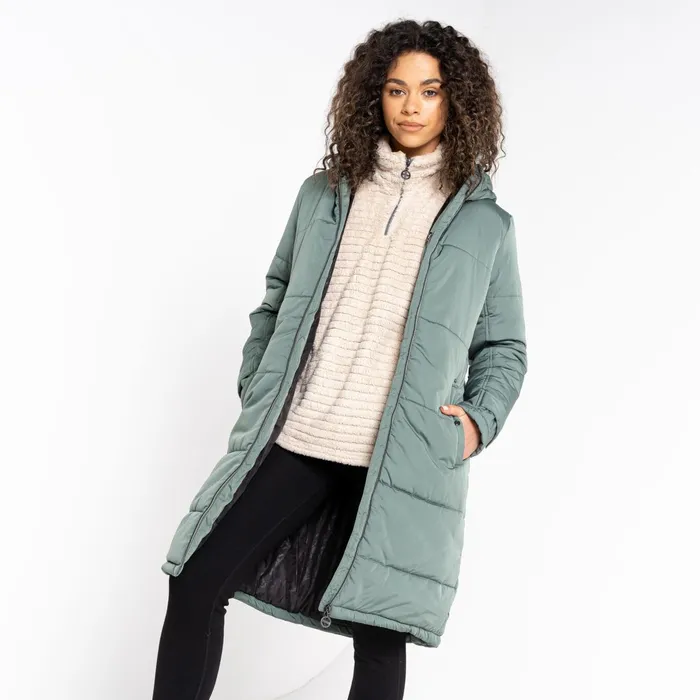 Dare 2b Insulated Jackets Reputable Ii Mid Length Padded Jacket Duck Green 8211 Women