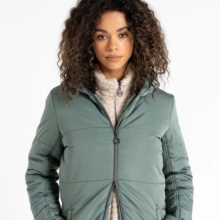 Dare 2b Insulated Jackets Reputable Ii Mid Length Padded Jacket Duck Green 8211 Women