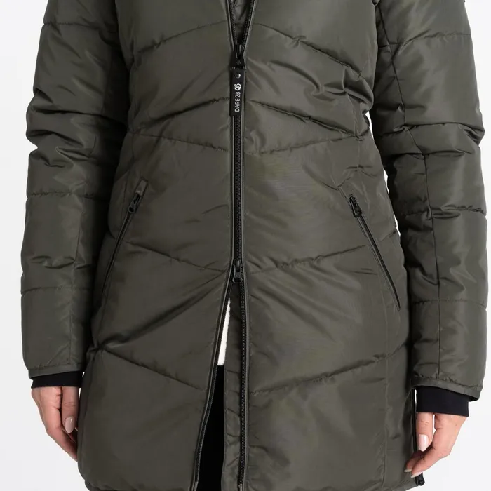 Dare 2b Insulated Jackets Striking Iii Mid Length Padded Jacket Green Lichen 8211 Women