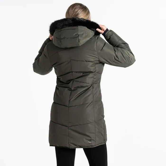 Dare 2b Insulated Jackets Striking Iii Mid Length Padded Jacket Green Lichen 8211 Women