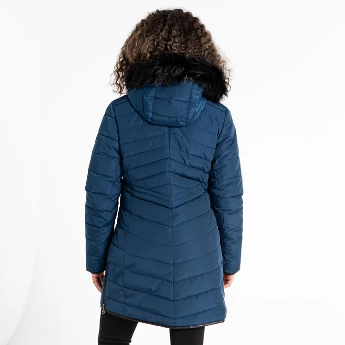 Dare 2b Insulated Jackets Striking Iii Mid Length Padded Jacket Moonlight Denim 8211 Women