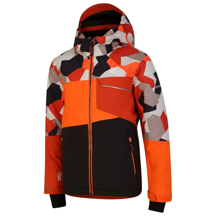 Dare 2b Insulated Jackets Traverse Ski Jacket Orange Camo Black 8211 Kids