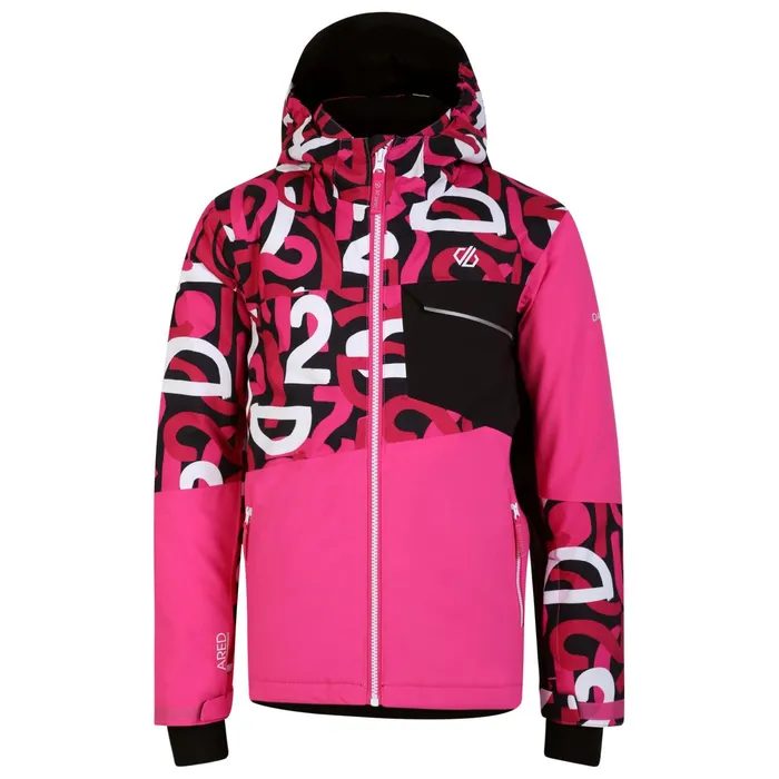 Dare 2b Insulated Jackets Traverse Ski Jacket Pink Black Graffiti 8211 Kids