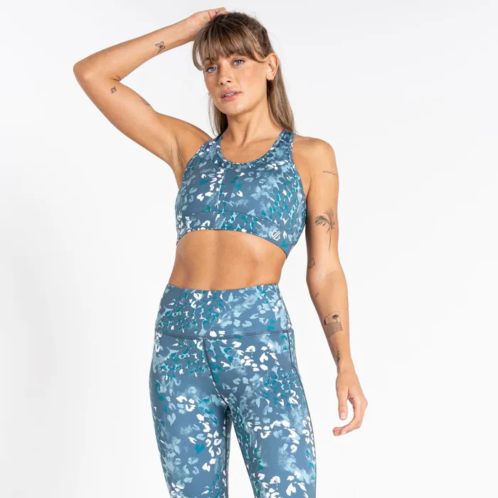 Dare 2b Low Impact Mantra Recycled Sports Bra Canton Green Animal Print 8211 Women Dare 2b Low Impact Mantra Recycled Sports Bra Canton Green Animal Print 8211 Women