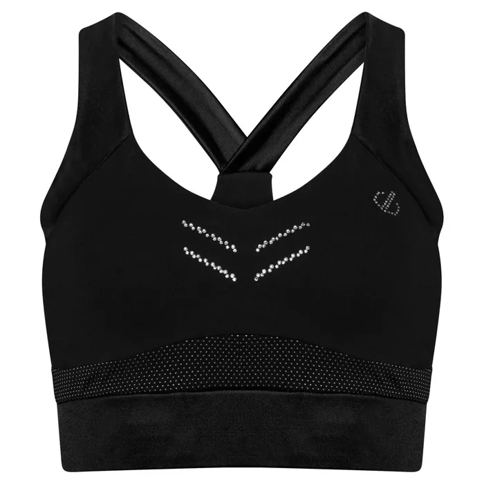 Dare 2b Medium Impact Crystallize Recycled Sports Bra Black 8211 Women