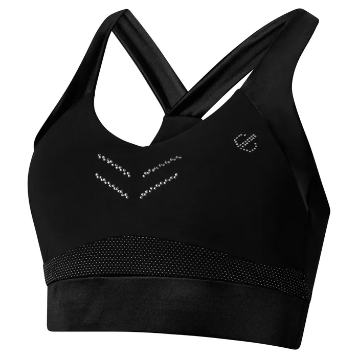 Dare 2b Medium Impact Crystallize Recycled Sports Bra Black 8211 Women