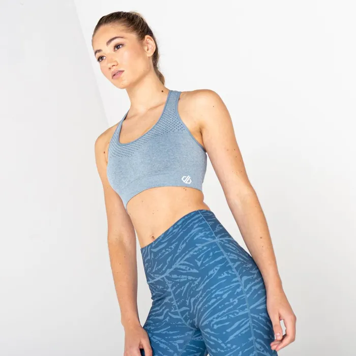 Dare 2b Medium Impact Don039t Sweat It Ii Sports Bra Bluestone Marl 8211 Women