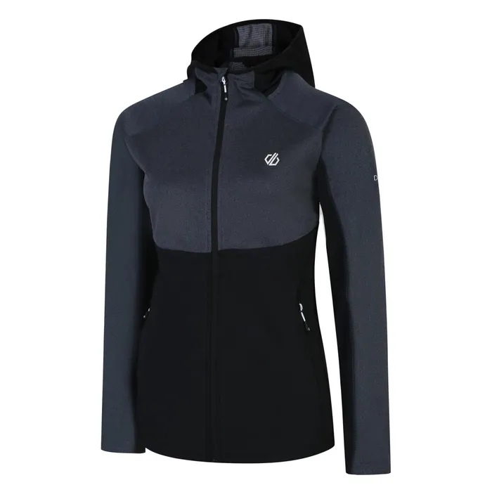 Dare 2b Mid Layers Convey Ii Hooded Core Stretch Midlayer Black Charcoal Marl 8211 Women