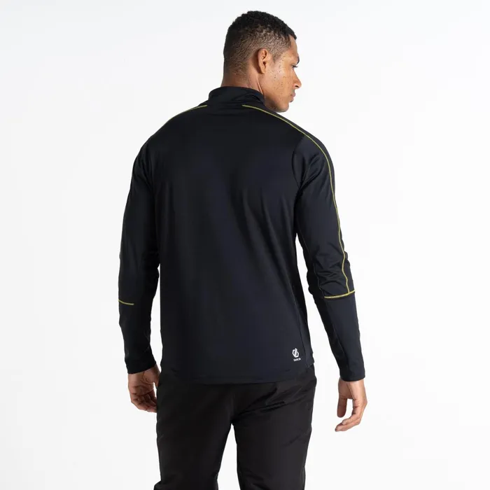 Dare 2b Mid Layers Dignify Ii Half Zip Core Stretch Midlayer Black Yellow 8211 Men
