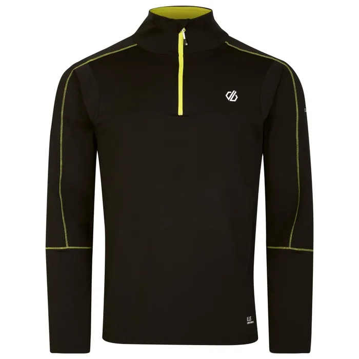 Dare 2b Mid Layers Dignify Ii Half Zip Core Stretch Midlayer Black Yellow 8211 Men