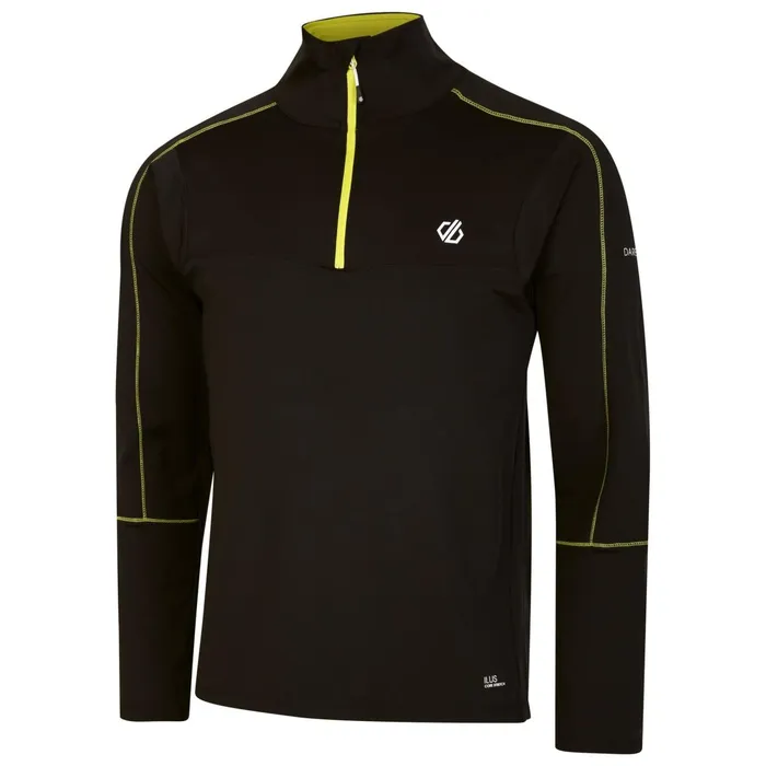 Dare 2b Mid Layers Dignify Ii Half Zip Core Stretch Midlayer Black Yellow 8211 Men