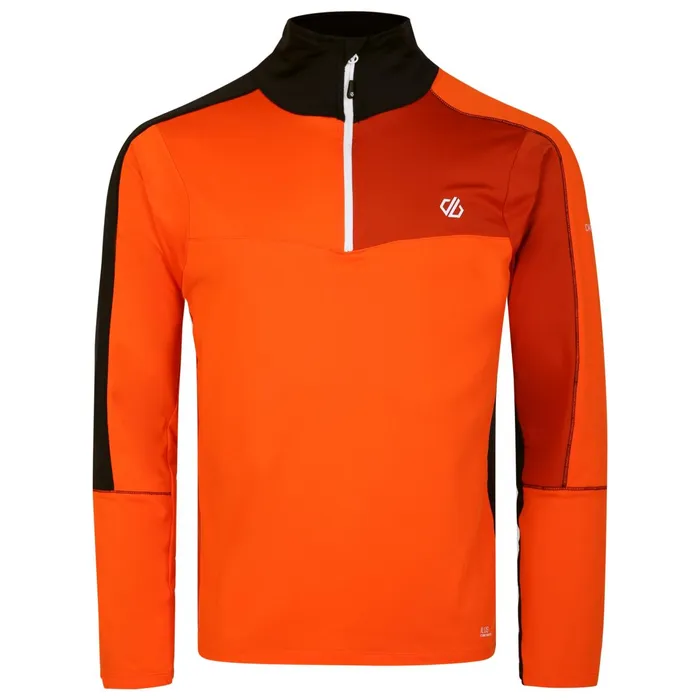 Dare 2b Mid Layers Dignify Ii Half Zip Core Stretch Midlayer Puffins Orange Black 8211 Men