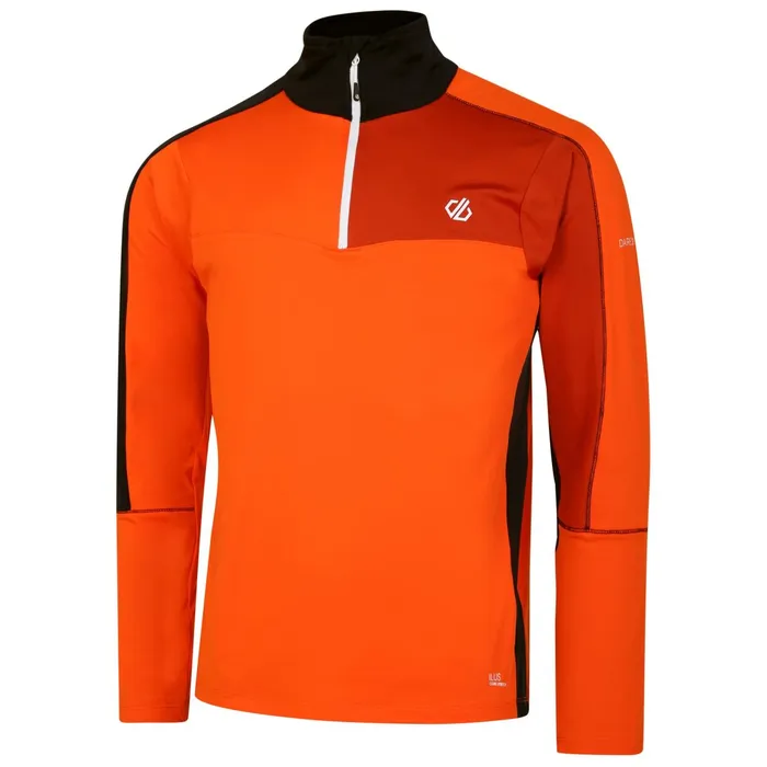 Dare 2b Mid Layers Dignify Ii Half Zip Core Stretch Midlayer Puffins Orange Black 8211 Men