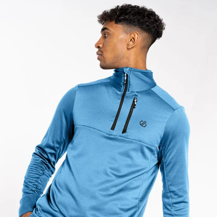 Dare 2b Mid Layers Terrain Quarter Zip Core Stretch Midlayer Wave Ride Blue 8211 Men