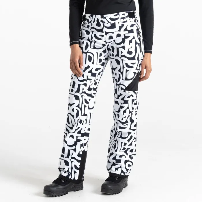 Dare 2b Ski Trousers and Salopettes Ice Ski Pant Black and White Graffiti Print 8211 Women
