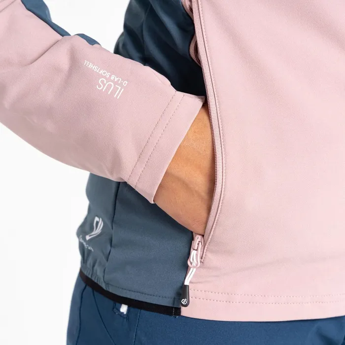 Dare 2b Softshell Jackets Avidly Hooded Softshell Jacket Dusky Rose Orion Grey 8211 Women