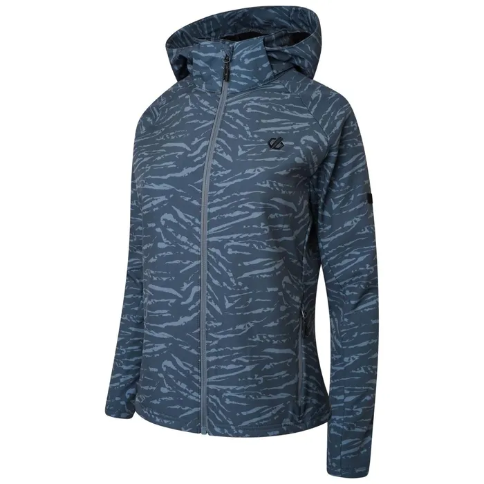 Dare 2b Softshell Jackets Far Out Softshell Jacket Orion Grey Tiger Print 8211 Women