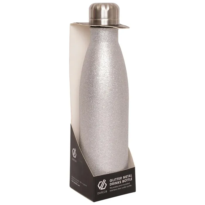 Dare 2b Water Bottles Metal Glitter Drinks Bottle Silver 8211 Women Dare 2b Water Bottles Metal Glitter Drinks Bottle Silver 8211 Women