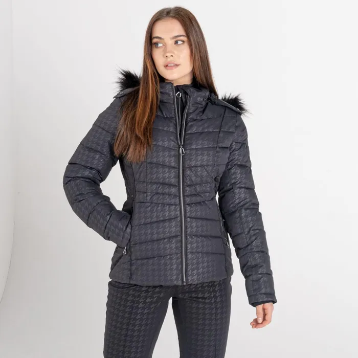 Dare 2b Waterproof Jackets Glamorize Ii Waterproof Ski Jacket Black Dogtooth Print 8211 Women Dare 2b Waterproof Jackets Glamorize Ii Waterproof Ski Jacket Black Dogtooth Print 8211 Women