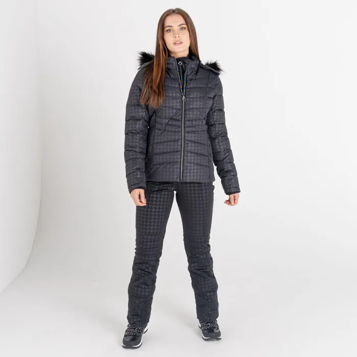 Dare 2b Waterproof Jackets Glamorize Ii Waterproof Ski Jacket Black Dogtooth Print 8211 Women Dare 2b Waterproof Jackets Glamorize Ii Waterproof Ski Jacket Black Dogtooth Print 8211 Women