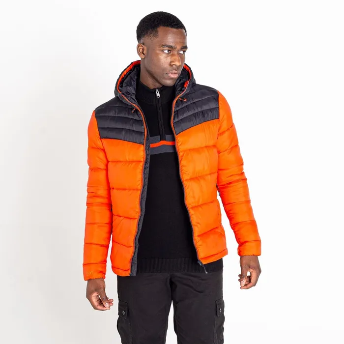 Dare 2b Waterproof Jackets Hot Shot Hooded Baffled Jacket Amber Glow Black 8211 Men