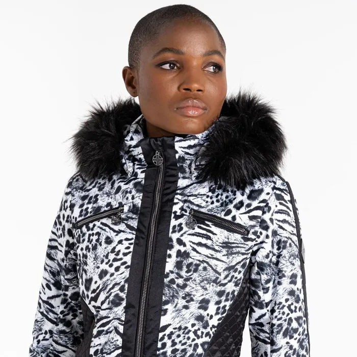 Dare 2b Waterproof Jackets Julien Macdonald 8211 Mastery Ski Jacket White Animal Print 8211 Women