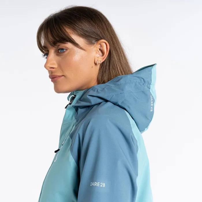 Dare 2b Waterproof Jackets Veritas Era Recycled Waterproof Jacket Meadowbrook Green Bluestone 8211 Women