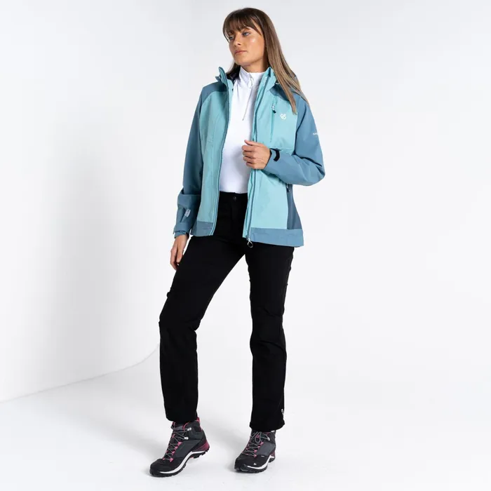 Dare 2b Waterproof Jackets Veritas Era Recycled Waterproof Jacket Meadowbrook Green Bluestone 8211 Women