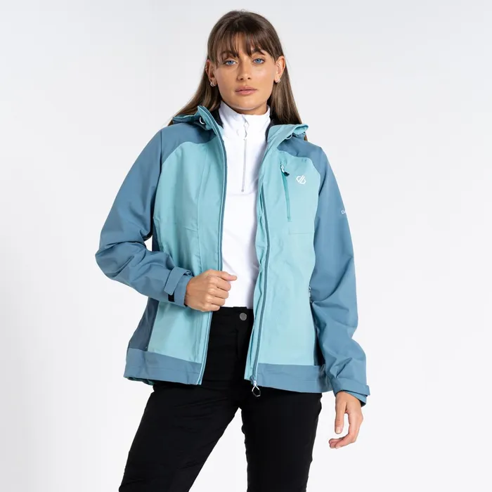 Dare 2b Waterproof Jackets Veritas Era Recycled Waterproof Jacket Meadowbrook Green Bluestone 8211 Women