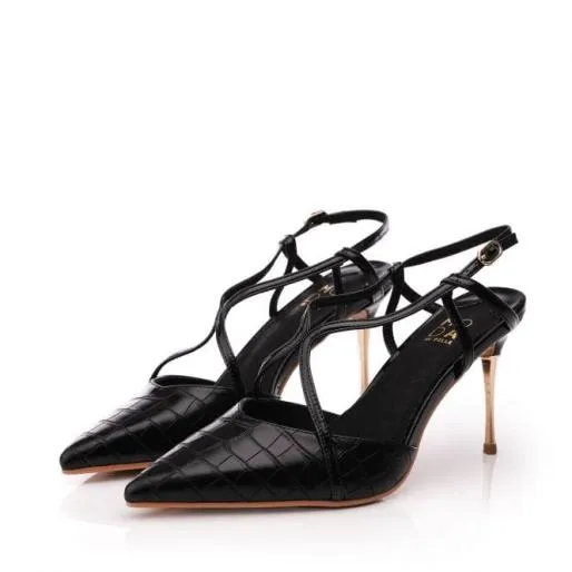 Dreaming Black Porvair Women Moda In Pelle Mid Heel Shoes Dreaming Black Porvair Women Moda In Pelle Mid Heel Shoes
