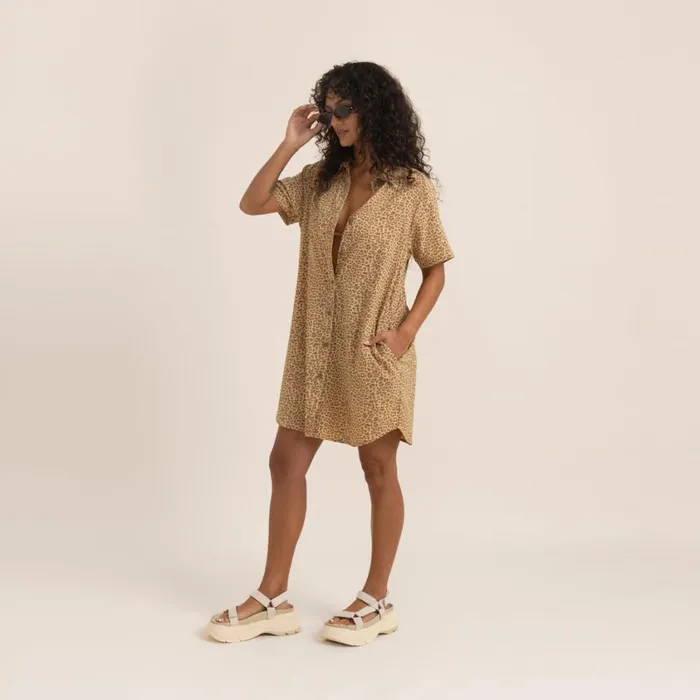 Dresses and Robes Women Roark Bless Up Dress Caramel Leopard