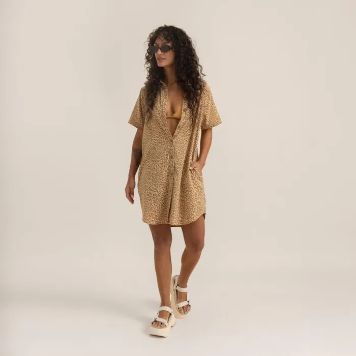 Dresses and Robes Women Roark Bless Up Dress Caramel Leopard