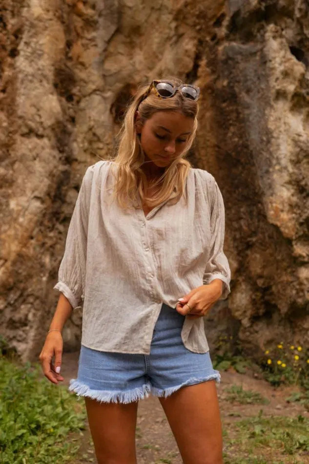 Easy Clothes Beige Eddie Shirt Beige Women039s Clothing Shirts