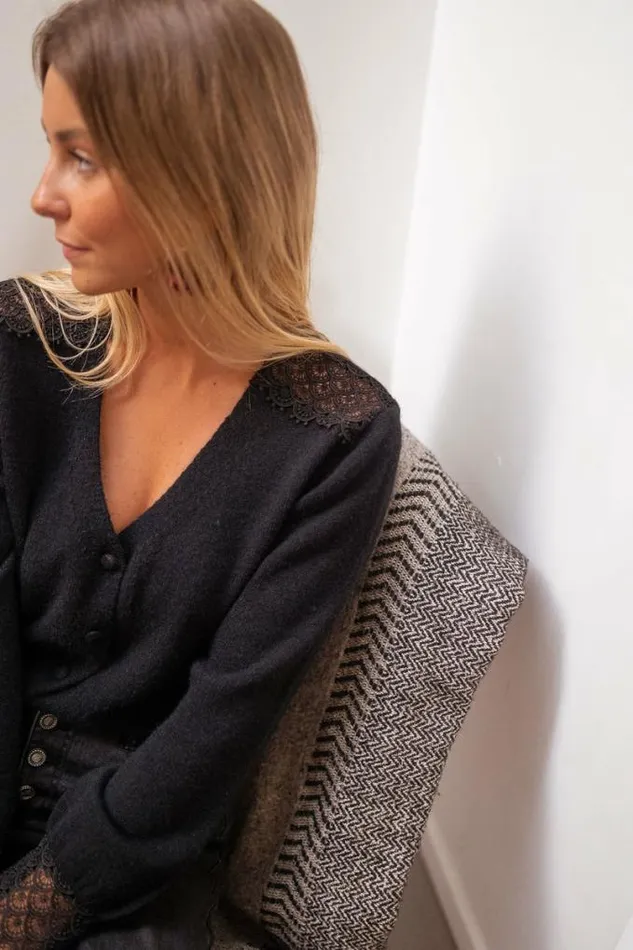 Easy Clothes Black Lace Baltha Cardigan Women039s Clothing Cardigans