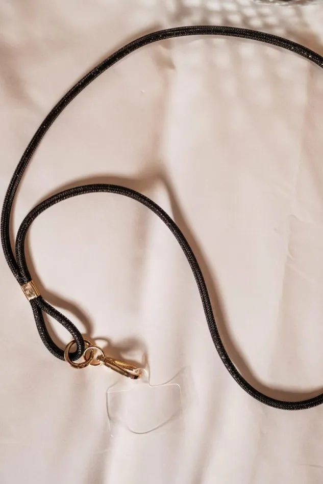 Easy Clothes Black Shiny Willy Phone Lanyard Jewelry and Accessories Phone Accessories